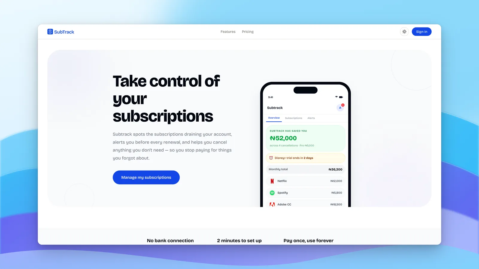 Subtrack screenshot
