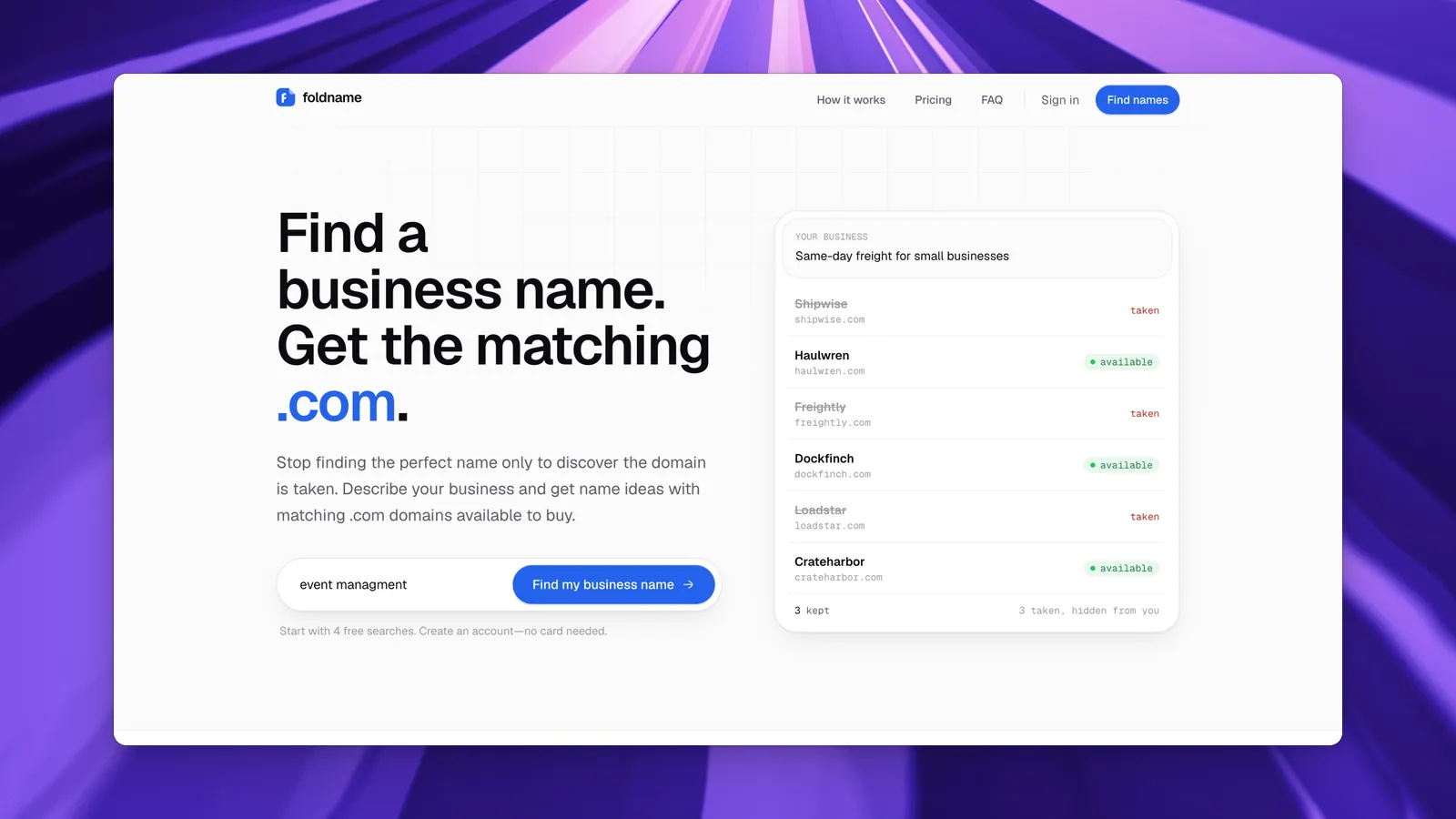 Foldname screenshot