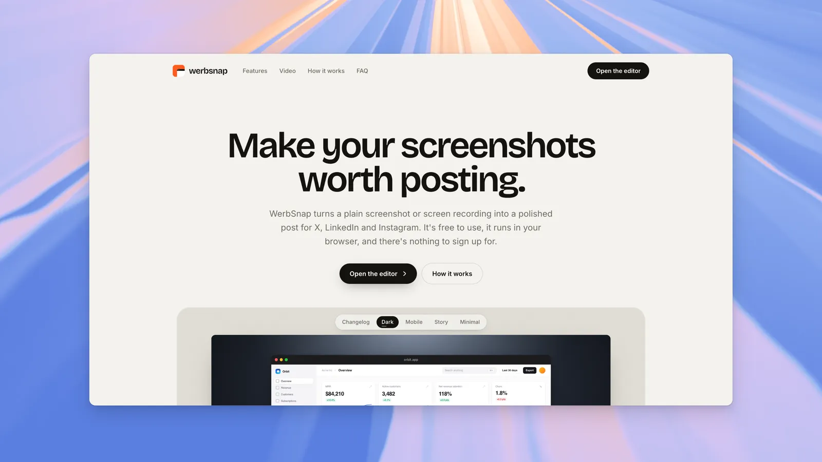 Werbsnap screenshot
